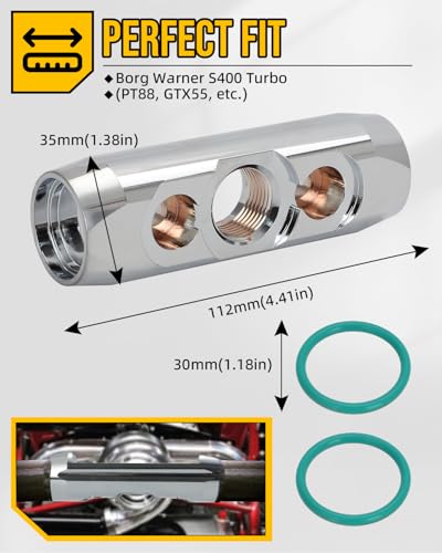 Foruly Mid Frame Turbo Mount for Borg Warner S400 | Fits PT88 GTX55 GTX5533R GTX5518R | Billet Steel w/ -10AN Drain & Dual Oil Ports | 360° Pivot - Thumbnail 2