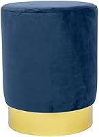 Vista 11 de Noori Rug Lux Collection Modern Liam - Otomana redonda de piel sintética rosa, 14 x 14 x 17 pulgadas, para sala de estar, dormitorio, habitación