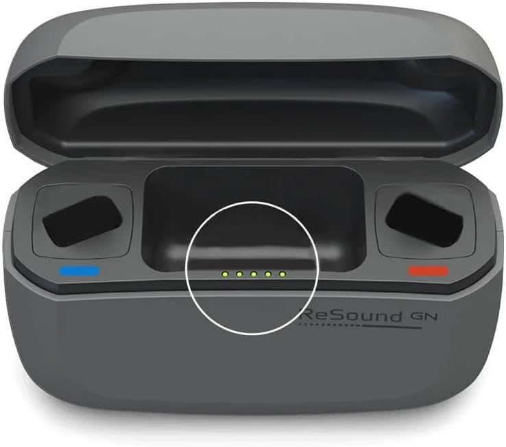 Open GN Resound Premium Charger showing charging bays