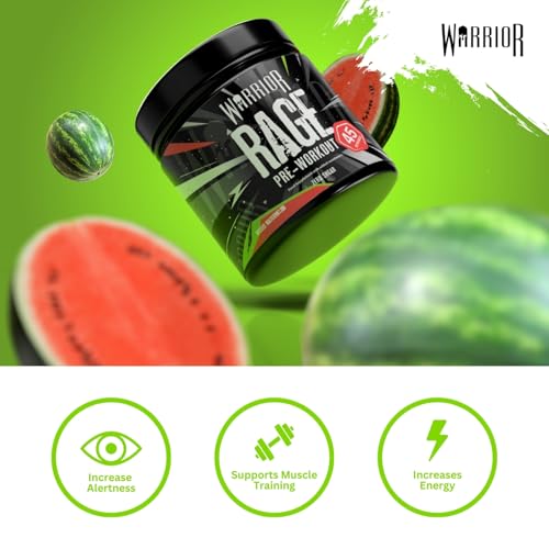 Warrior Rage - Pre-workout Powder - 392g - Energy Drink Supplement with Vitamin C, Beta Alanine and Creatine Gluconate - 45 Servings (Wicked Watermelon) - Image 3