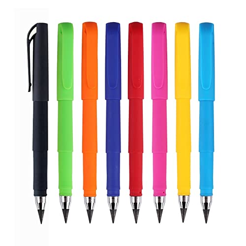 Ołówki 8 szt. Kreatywny Wieczny Długopis Nieograniczony Ołówek Bez Atramentu Zmazywalny do Rysowania SchoolKawaii Artykuły Papiernicze (8 szt. Zielony) (8 szt. Żółty)