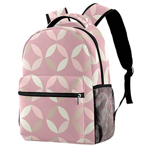 Sac à dos de voyage imprimé feuilles rondes avec grand volume cabine