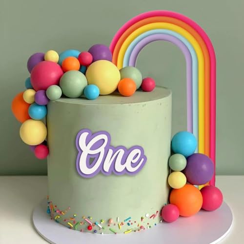 30 peças Rainbow Cake Topper, decoração de bolo arco-íris, decoração de bolas, bolo de bolas, Cupcakes decoração para festa de aniversário, Baby Shower, festa de casamento (B)