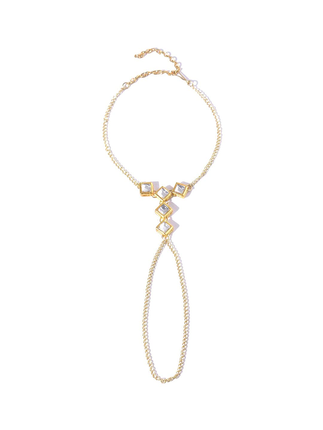 Karatcart GoldPlated Kundan Link Chain Hathphool for Women (B07FN12GLH) Amazon Price History, Amazon Price Tracker