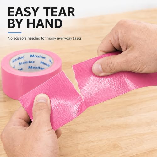 Image of Pink Duct Tape, 2 Rolls, 2 in x 30 yd, Heavy Duty Cloth Tape