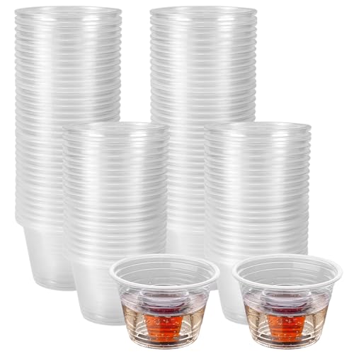 KITERI Jager Bomb Shot Glasses 100 Pack Plastic Bomb Shot Cups Reusable Plastic Cups Clear Bomb Shot Cups 25ml Shot with 160ml Chaser Bomb Shot Glasses for Layered Shots