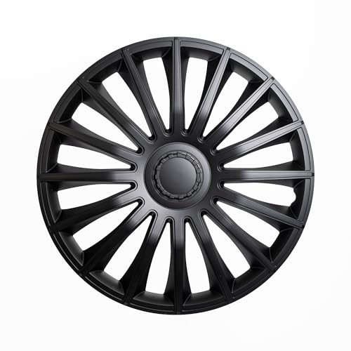 Alpena Austin Vehicle Wheel Covers, Premium European-Made Rim Covers with 3-Step Retention System, Durable Hub Caps Fits Most Steel Wheels, Set of 4, 17 Inch, Black