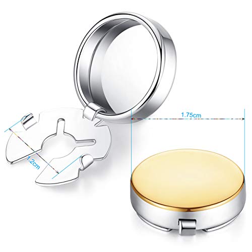 HONEY BEAR Manchetknopen voor heren, wit, parelschaal, steen/zwart, agaat, onyx, manchetknopen, roestvrij staal, manchetknopen, buttonCuff, knoopclips voor gewone overhemden, herbruikbaar - Image 5