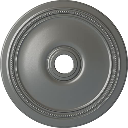 Image of Ekena Millwork CM24DISLS Diane Ceiling Medallion, 24 inchOD x 3 5 /8 inchID x 1 1 /4 inchP (Fits Canopies up to 6 1 /4 inch), Hand-Painted Silver