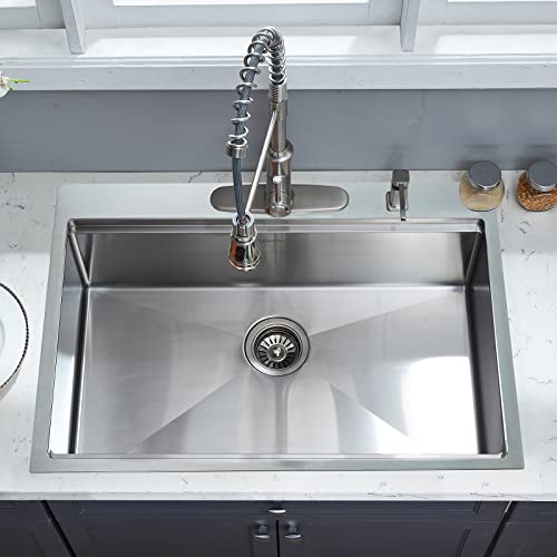 Kitchen-Sink-33-x-22-Drop-in-Kitchen-Sink-16-Gauge-Stainless-Steel-Kitchen-Sinks-Single-Bowl-Workstation-Sink-with-Cutting-Board Kitchen Sink 33 x 22 Drop in Kitchen Sink 16 Gauge Stainless Steel Kitchen Sinks Single Bowl Workstation Sink with Cutting Board