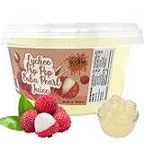 Fusion Select Lychee Bobaz Bursting Bobaz Popping Bobaz Pearls For Bobaz Tea, Bubble Tea, Fruit Tea, Yogurt Toppings 450 Grams