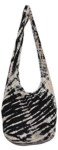 Image of TIE DYE Bohemian Hipster Hobo Boho Hippie Crossbody Bag Purse Black Tone 39 inch