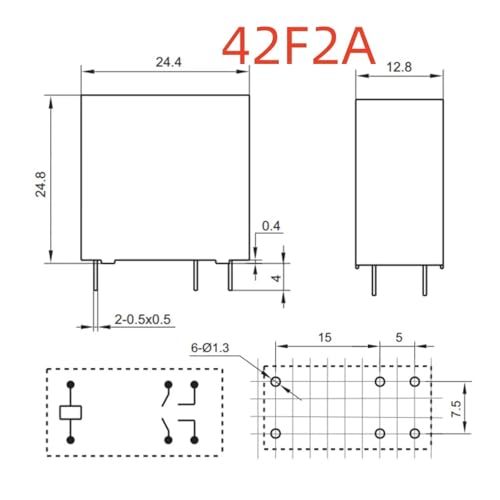 Relé ALA2PF24 M42 de 24V y 6 pines para reparar placas de control 2