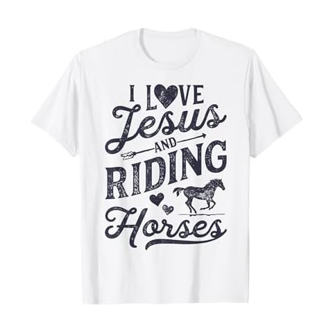I Love Jesus And Riding Horses Horse Girl Horseback Rider T-Shirt Cover