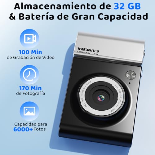 Cámara compacta portátil 4K con zoom de 18X y enfoque automático CHAKEYAKE 3