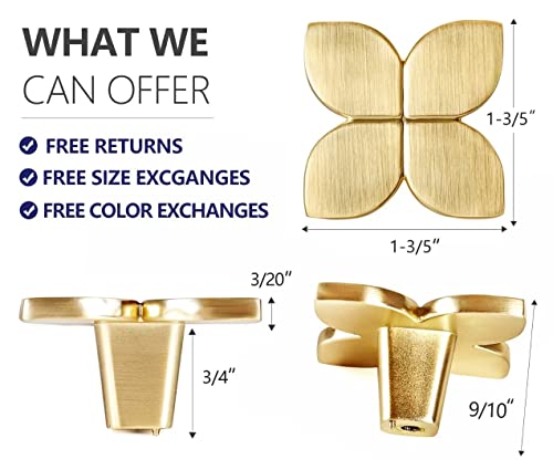 Attega 10 Pack Gold Knobs For Cabinet Drawers Kitchen Brushed Gold Hardware Vintage Leaf Handles With 20 Screws #TOP1