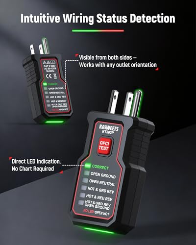 image for KAIWEETS Circuit Breaker Finder Tool Kit, GFCI Outlet Tester with Dual