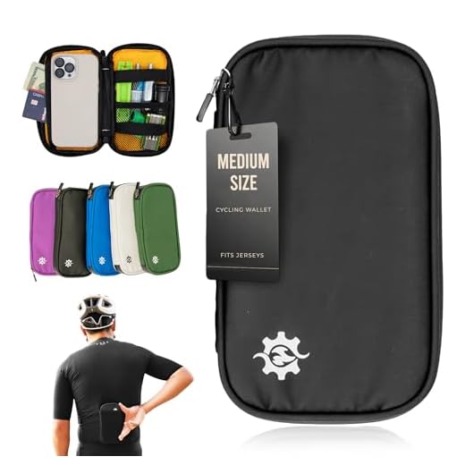 Lumiere & Co. Cartera de Ciclismo Impermeable | Cartera de Ciclismo y Bolsa de Ciclismo para Jersey | Cartera de equitación para Ciclistas Profesionales | (Black)