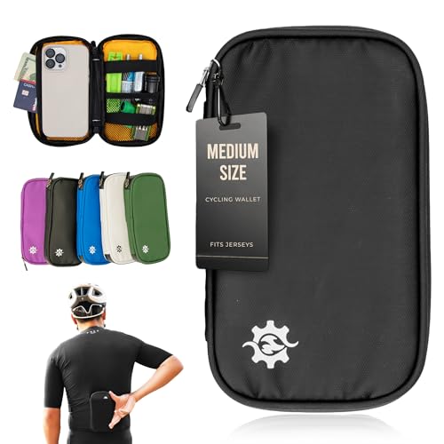 Lumiere & Co. Cartera de Ciclismo Impermeable | Cartera de Ciclismo y Bolsa de Ciclismo para Jersey | Cartera de equitación para Ciclistas Profesionales | (Black)