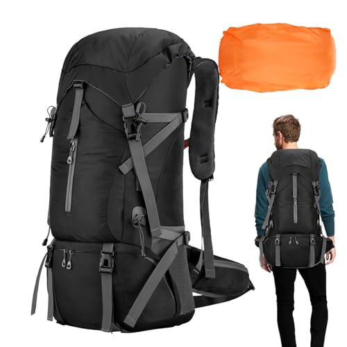 Mochila De Senderismo De 70 Litros, Mochila De Camping - Mochila De Senderismo Plegable Acolchada De 70 Litros | Mochila Para Equipos De Camping, Mochila De Exterior Ergonómica Y Transpirable Con