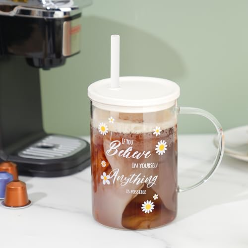 Tasse en verre avec couvercle NiHome pour boire plus d'eau - 8