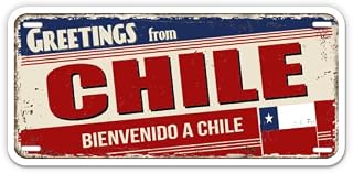 Squiddy Greetings from Chile - Vinyl Sticker Decal for Phone, Laptop, Water Bottle (4" Wide)