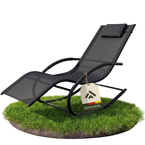 novaterra Premium Sonnenliege Schwarz modernes Design hohe Qualität Wetterfeste Gartenliege für Outdoor & Pool | Ergonomische Relaxliege stabil & langlebig