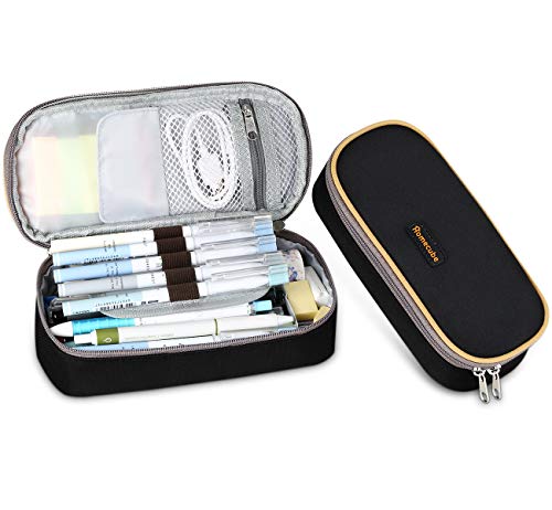 Preisvergleich Produktbild Federmäppchen, Homecube Stiftetasche Federtasche Stiftemappe mit großer Kapazität des praktischen Briefpapiers für Kursteilnehme(Schwarz)