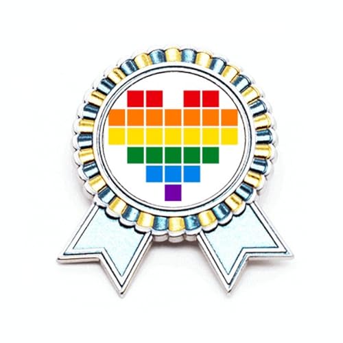 Broche cœur LGBT en métal taille M, le cadeau idéal avec sa boîte