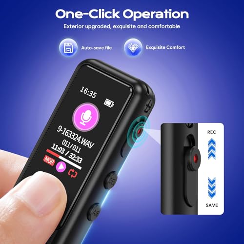 Image of Arvox 32GB Voice Recorder Device with AI Noise Reduction & Mp3 Player with Earphones,Audio Recording Device /Voice Recorder Mic Upto 50 Hours for Meetings /Lectures (Black)