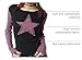 Women Vintage Star Pattern Stripes Patchwork T Shirts Long Sleeve Crew Neck Top Casual Y2K 90s Streetwear (Pink, M)