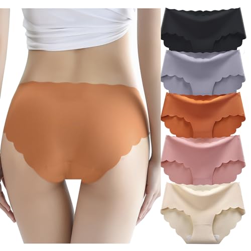 Image of Womens Seamless Hipster No Show Cheeky Underwear Pack Bikini Panty