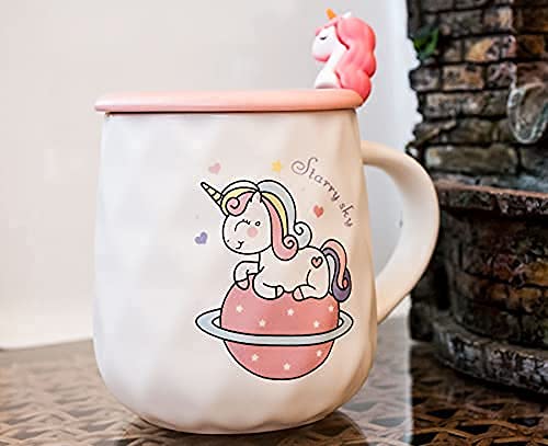 NGEL Printed Ceramic White Coffee Mug with Lid and Spoon/Ceramic Tea Mug/Creative Ceramic Printed Coffee Cup(Print May Vary) (1) (B09269T7W4) Amazon Price History, Amazon Price Tracker