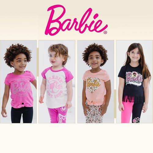 Barbie Toddler Girls T-Shirt and Leggings Outfit Set Pink/Black 5T - image 3