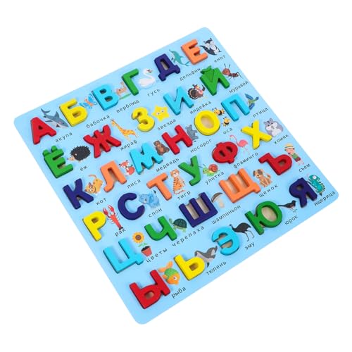Alasum Rompecabezas Ruso Juguete para bebés Juguete de emparejamiento Juguete para pequeños Varillas de sonda Varillas de Tierra Mini Filtro Juguetes Montessori Aprender Ruso Madera