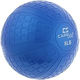 Capelli Sport Exercise Slam Ball, Textured Inflatable PVC Fitness Slam Ball, Blue, 7.5 Inch Diameter, 8 lbs