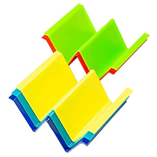 Youngever Taco Holder Stand Set of 5, Large Regular Size, Taco Plate, Taco Truck Tray Style, ABS Material, Very Hard and Sturdy, Dishwasher Top Rack Safe