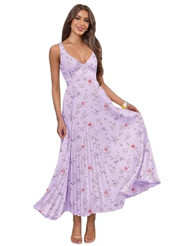 TORYEMY Satin Bridesmaid Dresses for Women Long A Line Pleated Formal Wedding Guest Dress