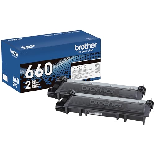Image of Brother Genuine High-Yield Black Toner Cartridge Twin Pack TN660 2PK (TN6602PK) | Up to 2, 600 Pages and Cartridge, Fits Select Dcp, Hl, Mfc Models