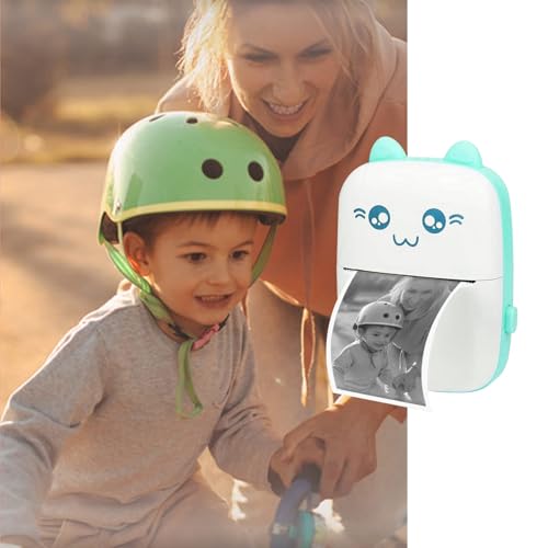 WANGCL Termiczna drukarka etykiet z ładowaniem USB, przenośna, bezprzewodowa drukarka fotograficzna Bluetooth, kompatybilna z systemem Android lub iOS, z 1 rolką papieru termicznego (niebieska)