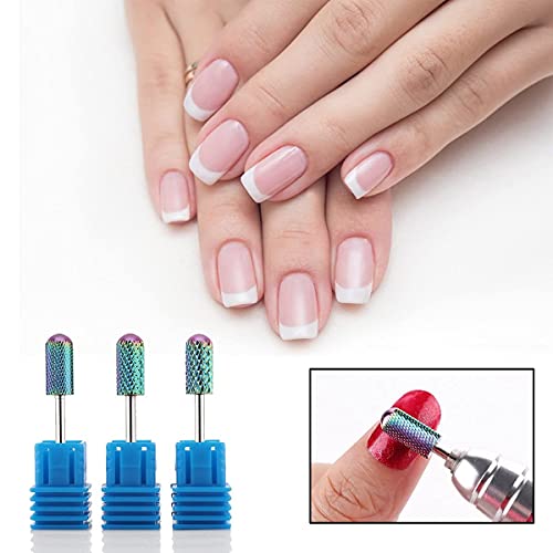 Image of Makartt Tungsten Carbide Nail Drill Bits Set Safety Bits 3Pcs 3 /32 inch Remove Gel Polish Dip Powder Nail Gel Drill Bit Professional Bits Tools Nail File Drill Bit Manicure Pedicure Color B-26