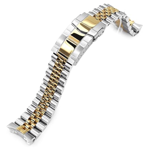 22mm ���^�����v�o���h �X�e�����X�X�`�[�� �W���r���[ �u���X���b�g �c�[�g�� IP�S�[���h �T�u�}���[�i�N���X�v for �Z�C�R�[ �_�C�o�[ SKX007, SKX009, SKX011��