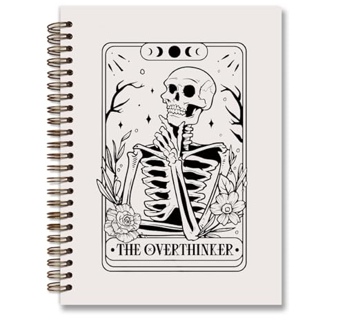 Carnet à spirales noir de haute qualité avec couverture rigide crâne