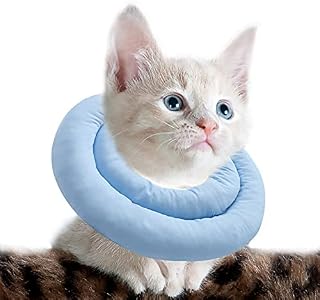 OHCOZZY Cat Cone with Adjustable Neck, Soft Cat Recovery Collar for Anti Lick, After Surgery Pet Protective Collar (S, Black)