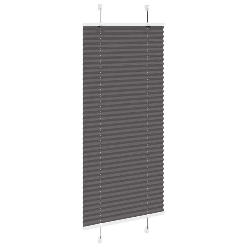 Tenda plissettata nera, 65 x 100 cm, 100% poliestere, opaca, per finestre e porte, protezione solare, facile da montare senza fori