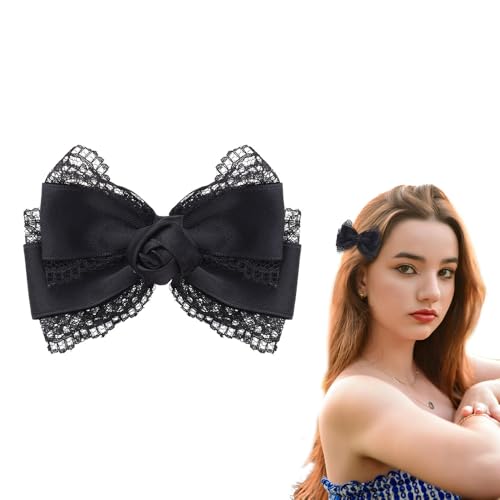 Pinza para cabello con lazo de encaje gótico Halloween miniatura 1