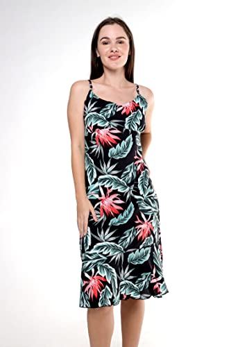 Image of Women's Hawaiian Mermaid Ruffle Dress Signature Prints | Mermaid Silhouette; Ruffle Hem; Soft Rayon Fabric; Signature Floral Prints; Resort Vacation Style