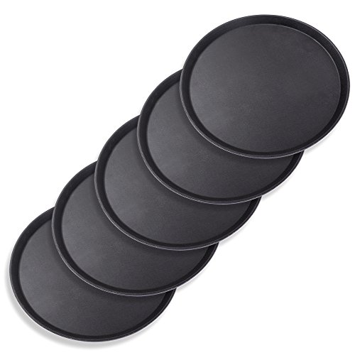 Plateau Gastro Rond 30 Cm, Plateau De Service Noir Avec