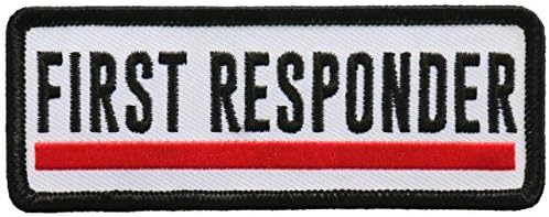 First Responder RED LINE - Iron On Patch, Licensed Original Artwork, 4" x 2"