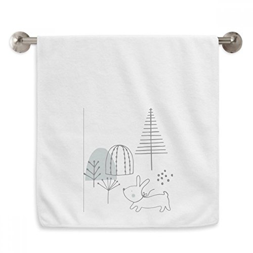 Serviette moelleuse blanche motif chiot pour essuyer le visage